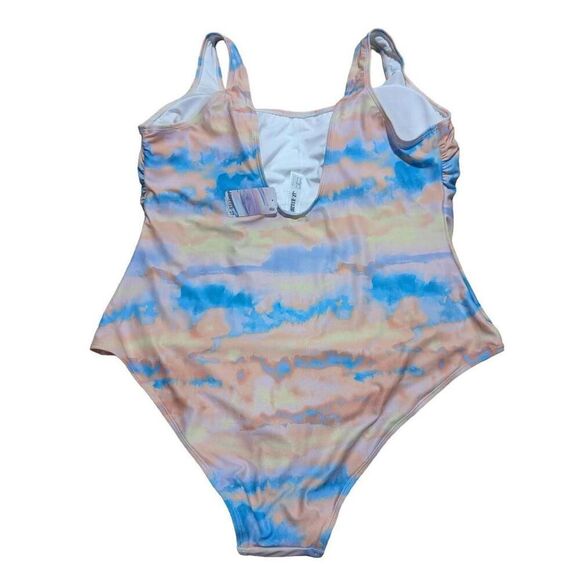 Forever 21 Women's Plus Size 3X One Piece Pastel Watercolor Swimsuit NWT - Picture 2 of 6
